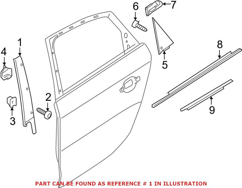 Audi Door Applique - Rear Driver Side Forward 8K0839901K5FQ